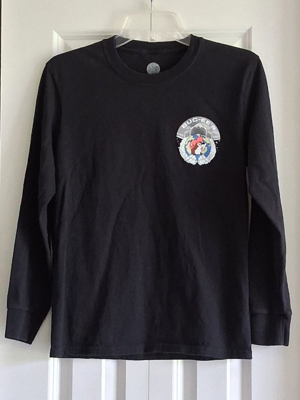 Buc-ee's 2026 Astronaut on the Moon Black Long Sleeve Crew Neck Tee Size Youth L